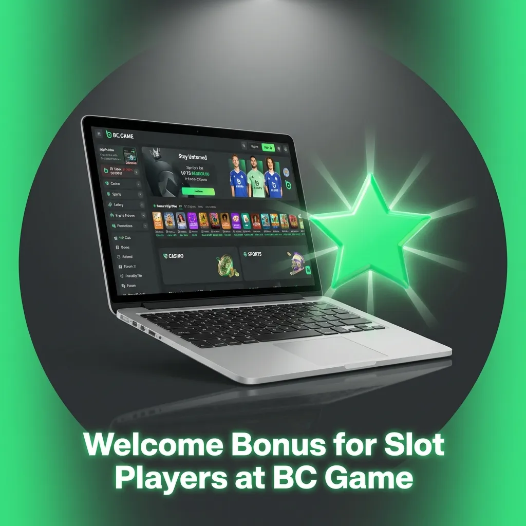 Colorful BC Game welcome bonus banner highlighting up to 300% slot deposit offer for new Indian players